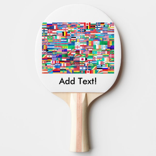 Flags of Nations Collage Ping-Pong Paddle (Front)
