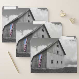 Flags of Our Farmers - Barn with American Flag File Folder