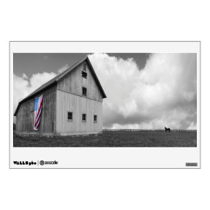 Flags of Our Farmers - Barn with American Flag Wall Decal
