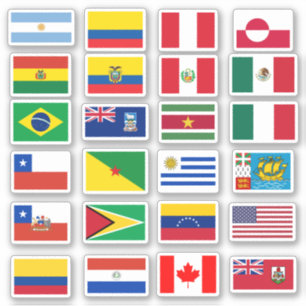 Flags of South and North America Sticker