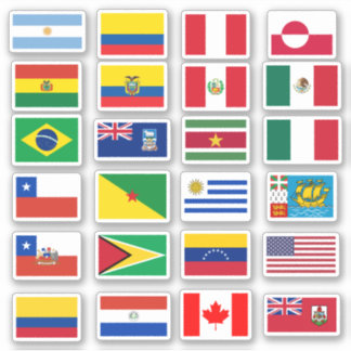 Flags of South and North America Sticker