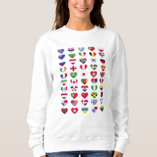 Flags of the countries heart shape sweatshirt