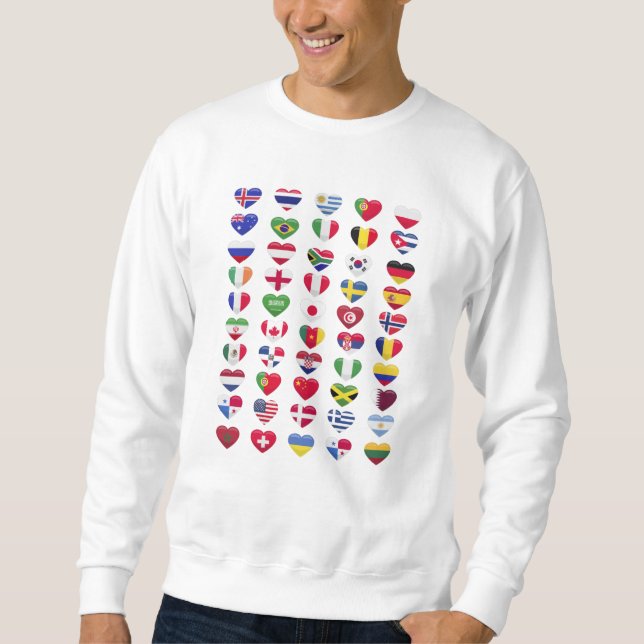 Flags of the countries heart shape sweatshirt (Front)