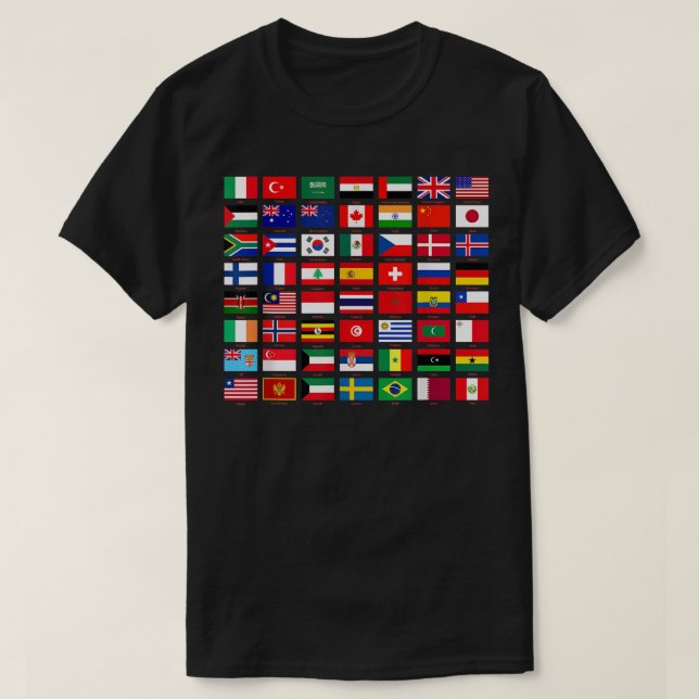 Flags of the Countries of the World Graphic Cool D T-Shirt (Design Front)