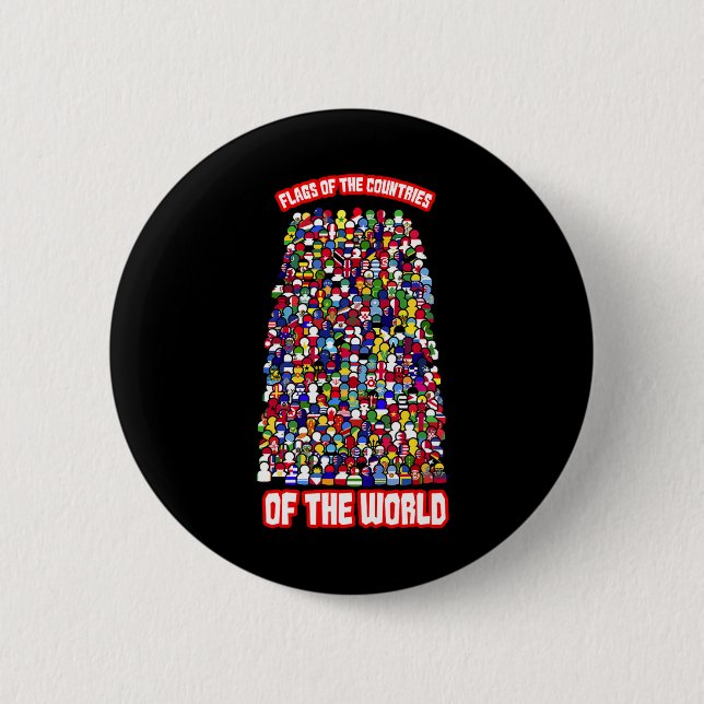 Flags Of The Countries Of The World International  Button (Front)
