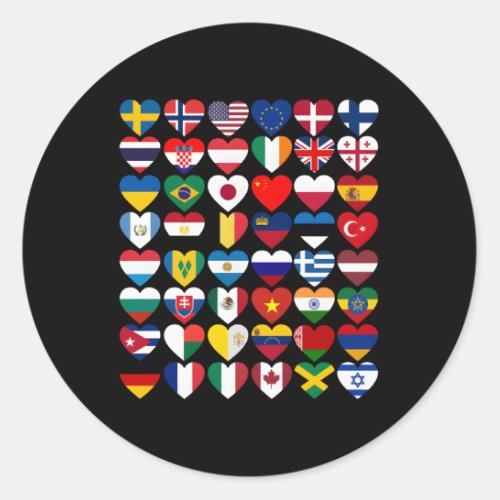 Flags Of The Countries Of The World International Classic Round Sticker