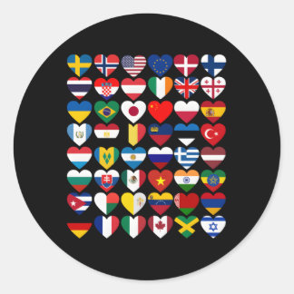 Flags Of The Countries Of The World International Classic Round Sticker