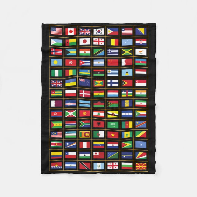 Flags Of The Countries Of The World International  Fleece Blanket (Front)