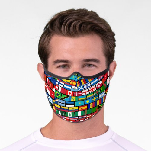 Flags of the Countries of the World International Premium Face Mask