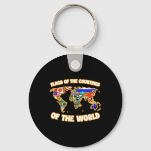 Flags Of The Countries Of The World Map Internatio Keychain