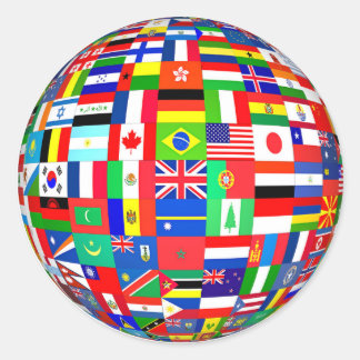 FLAGS OF THE GLOBE CLASSIC ROUND STICKER