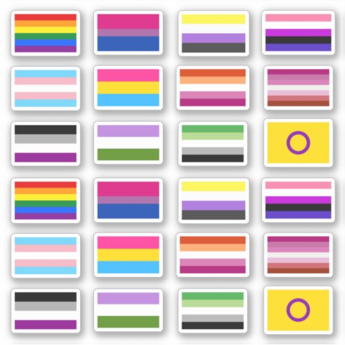 Flags of the LGBTQ pride movements Sticker