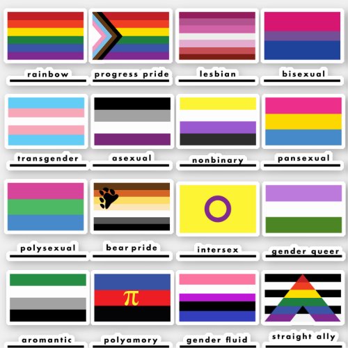 Flags Of The Pride Movement LGBTQ Sticker Pack