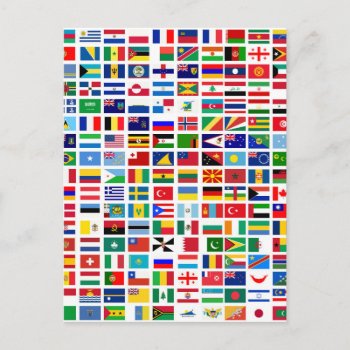 Flags Of The World Against White Postcard by Angel86 at Zazzle