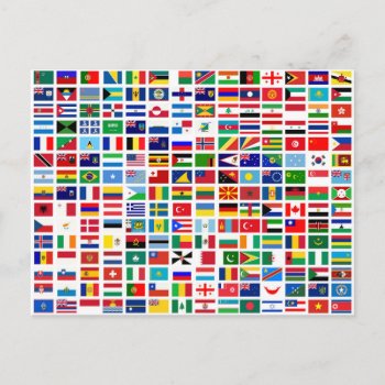 Flags Of The World Against White Postcard by Angel86 at Zazzle