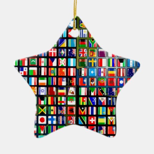 Flags of the world ceramic ornament