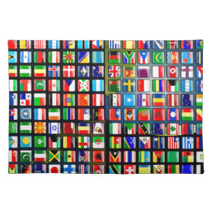 Flags of the world cloth placemat