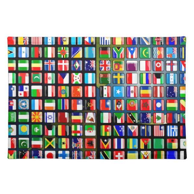 Flags of the world cloth placemat (Front)