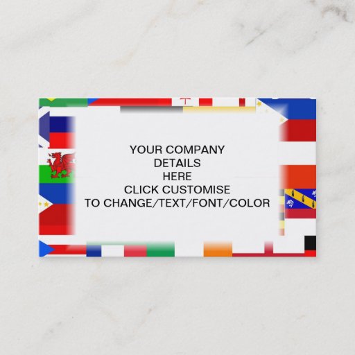 Customizable Flags of the world collage business card