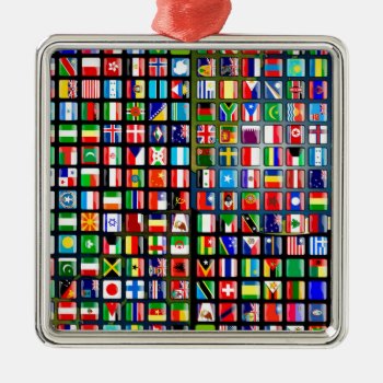 Flags Of The World Metal Ornament by Angel86 at Zazzle