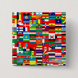 FLAGS OF THE WORLD PINBACK BUTTON