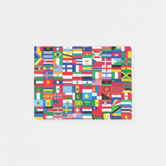 Flags of the world post-it notes