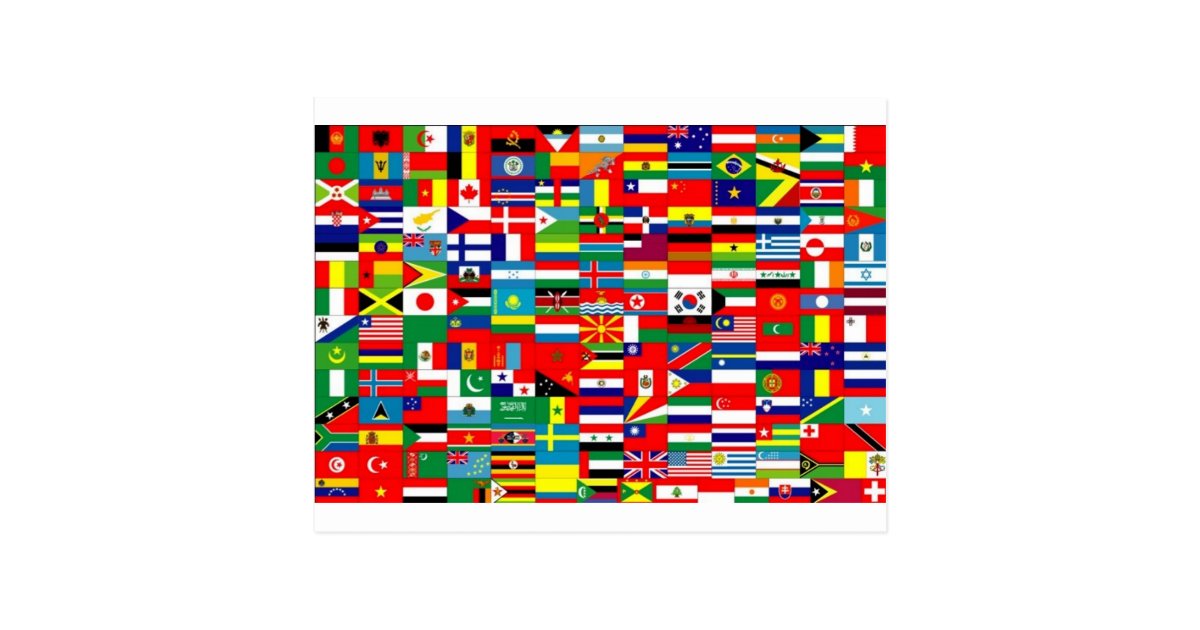 FLAGS OF THE WORLD POSTCARD