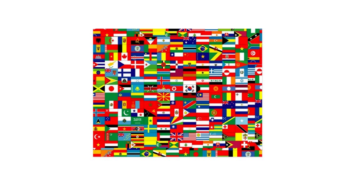 FLAGS OF THE WORLD POSTCARD