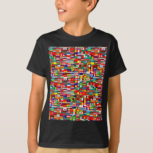 FLAGS OF THE WORLD - printed front and back T-Shirt (Front)