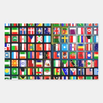 Flags Of The World Rectangular Sticker by Angel86 at Zazzle