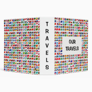Flags of the World Travel Design  3 Ring Binder
