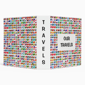 Flags of the World Travel Design  3 Ring Binder