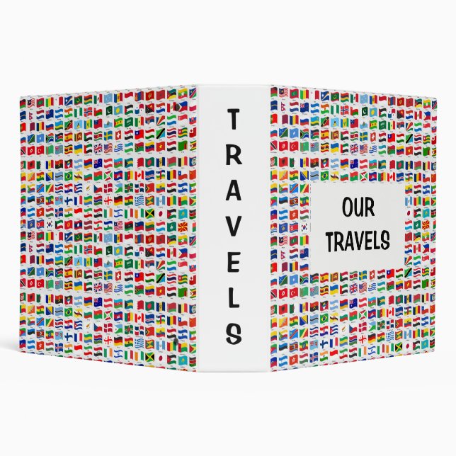 Flags of the World Travel Design  3 Ring Binder (Background)
