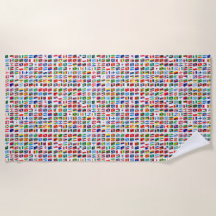 Flags of the World Travel Design Beach Towel