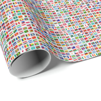 Flags of the World Travel Design Wrapping Paper
