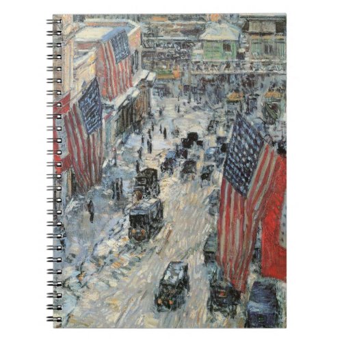 Flags on 57th Street by Frederick Childe Hassam Notebook