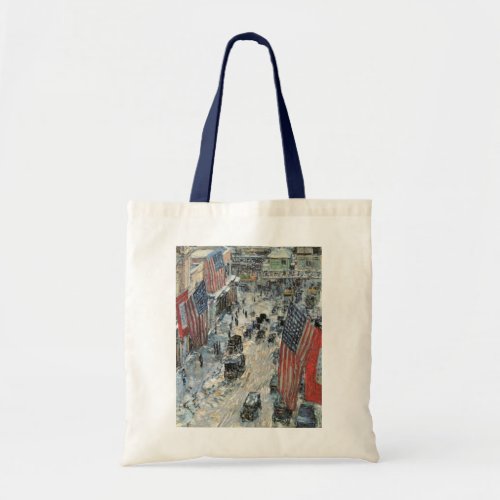 Flags on 57th Street by Frederick Childe Hassam Tote Bag