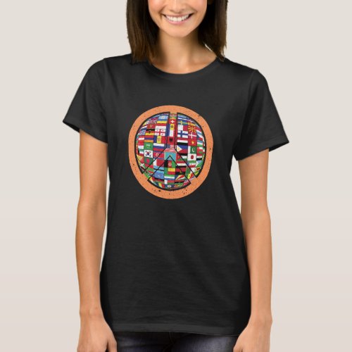 Flags Peace Sign Symbol Hippie  Peace T_Shirt