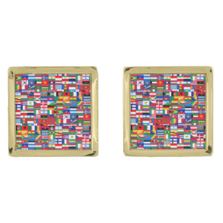 Flags Square Cufflinks, Stylish Flags Design. Cufflinks