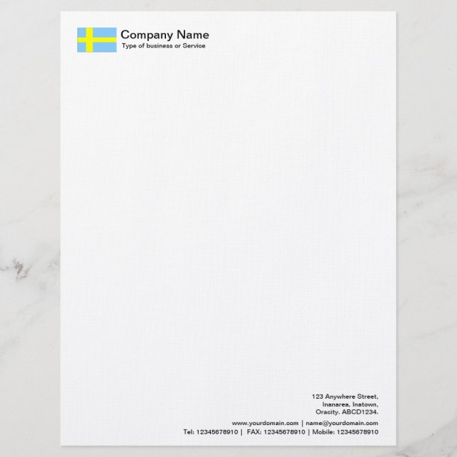 Flags - Sweden Letterhead (Front)