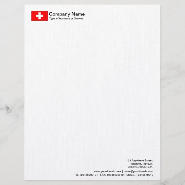 Flags - Switzerland Letterhead (Front)