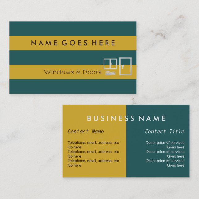 "Flags" Windows and Doors Business Cards (Front/Back)