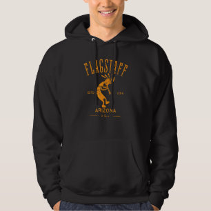 Flagstaff Arizona Dancing Kokopelli Distressed Des Hoodie