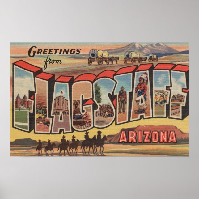 Flagstaff, Arizona - Large Letter Scenes Poster (Front)