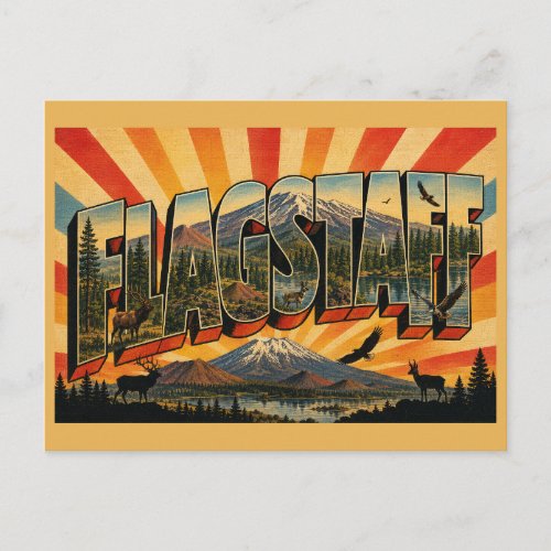Flagstaff Arizona Mountain Forest Lake Art Postcard