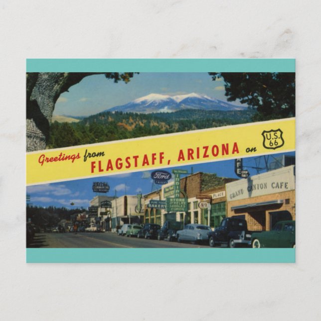 FLAGSTAFF ARIZONA ON U.S. HWY. 66  POSTCARD (Front)