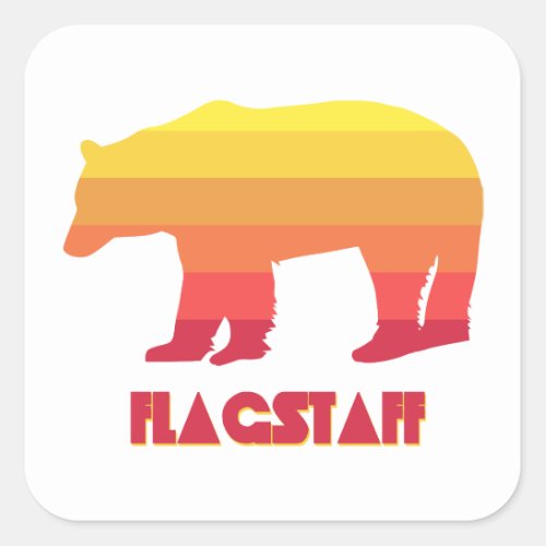 Flagstaff Arizona Rainbow Bear Square Sticker