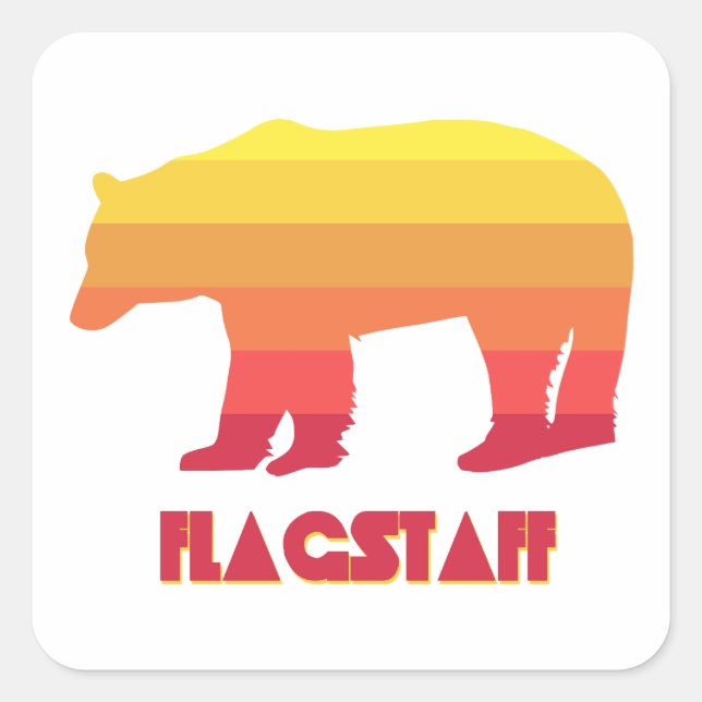 Flagstaff Arizona Rainbow Bear Square Sticker (Front)