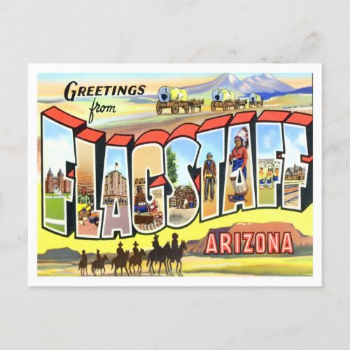 Flagstaff Arizona Vintage Big Letters Postcard