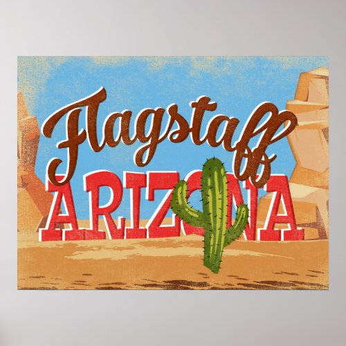 Flagstaff Arizona Vintage Travel Poster